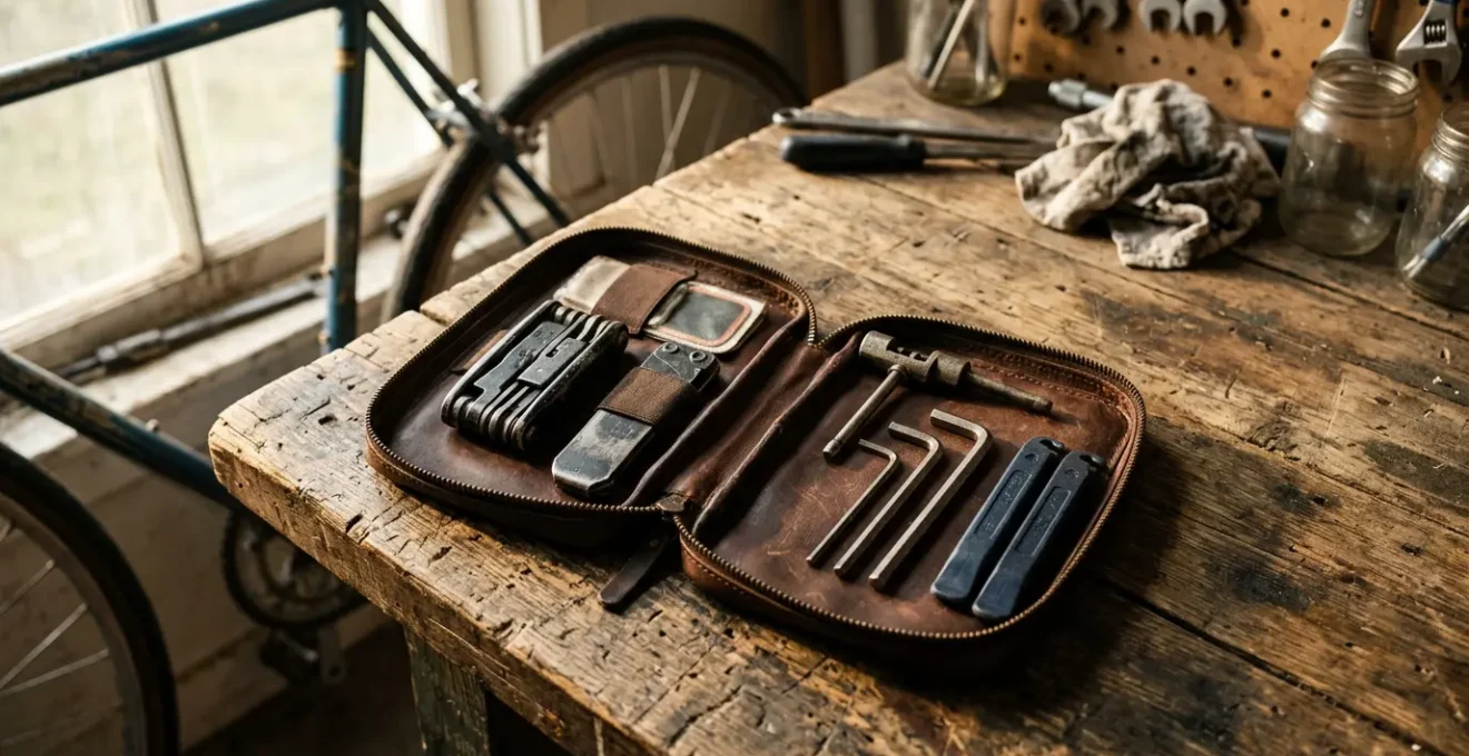 Comparaison entre multi-outils compact et outils séparés dans une sacoche de selle de vélo