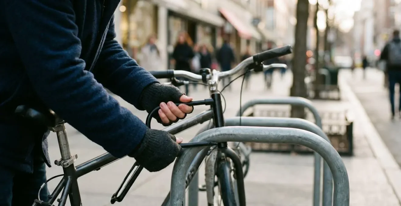 Position optimale d'un antivol de vélo en hauteur sur un support urbain