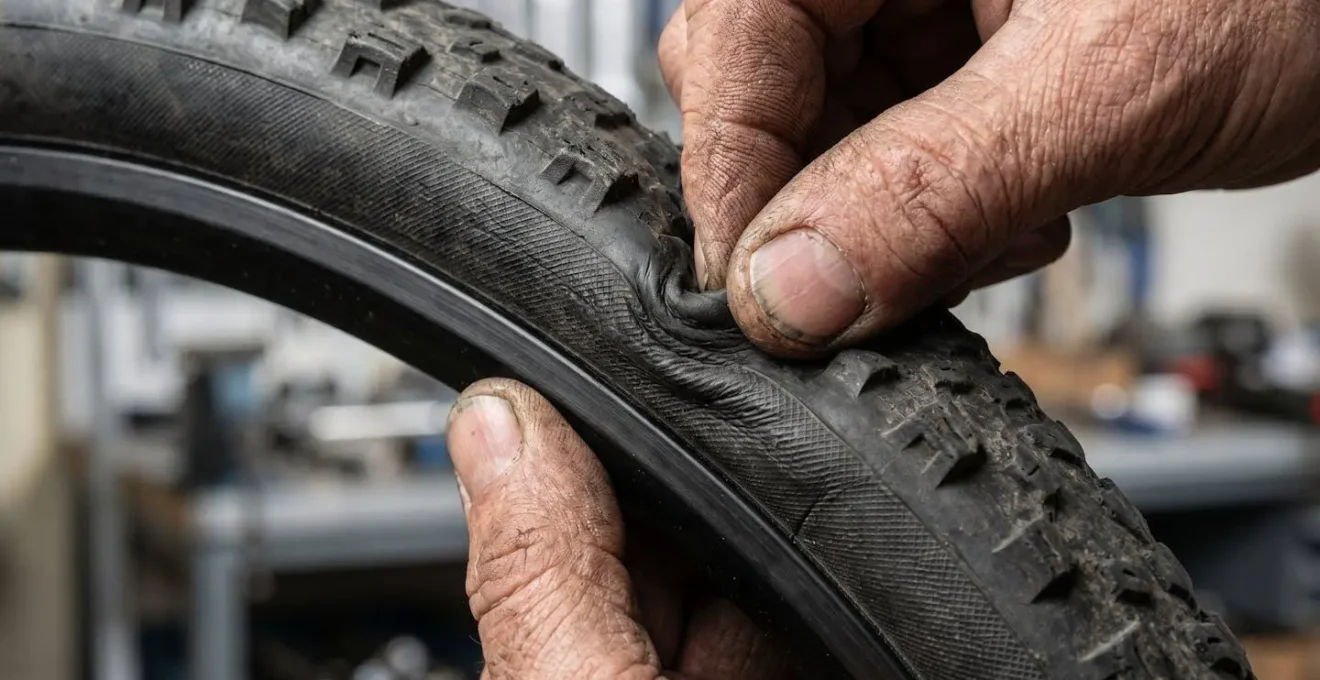 Technique de pincement du pneu pour créer du mou dans le canal central de la jante